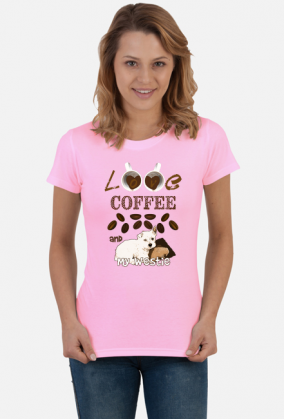 Koszulka Damska I love Coffee and my Westie West Highland White Terrier