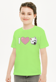 Dziecięca Koszulka I love Westie West Highland White Terrier