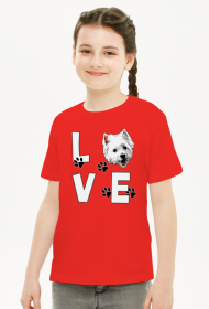 Dziecięca Koszulka I love Westie West Highland White Terrier
