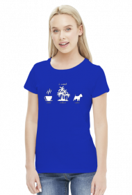 Koszulka Damska I Need Coffee Chillout Westie West Highland White Terrier