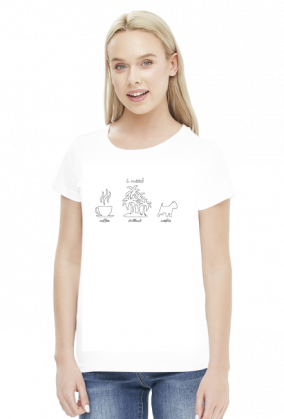 Koszulka Damska I Need Coffee Chillout Westie West Highland White Terrier