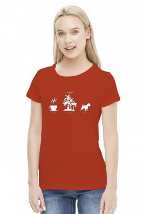 Koszulka Damska I Need Coffee Chillout Westie West Highland White Terrier