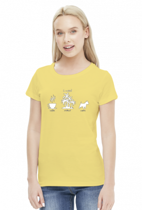 Koszulka Damska I Need Coffee Chillout Westie West Highland White Terrier