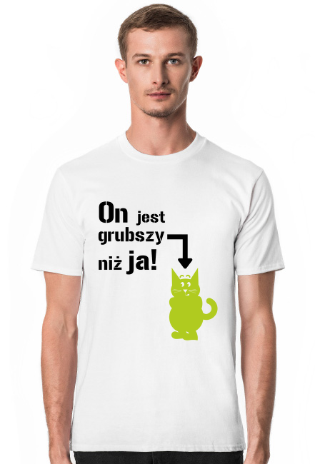 Koszulka męska - On jest grubszy niż ja