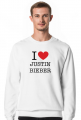 I love Justin Bieber bluza męska biała