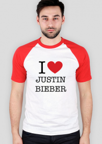 I love Justin Bieber baseball koszulka męska