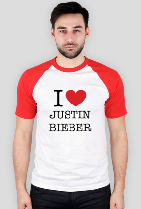 I love Justin Bieber baseball koszulka męska