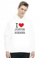 I love Justin Bieber męska bluza z kapturem