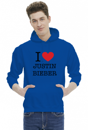 I love Justin Bieber męska bluza z kapturem