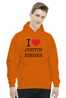 I love Justin Bieber męska bluza z kapturem