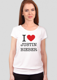 I love Justin Bieber koszulka damska