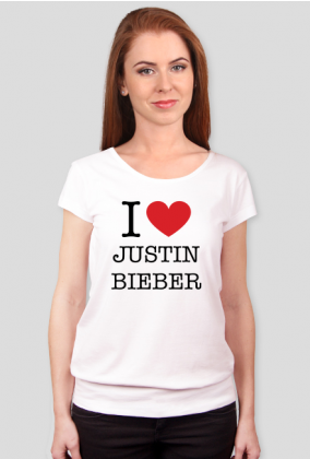 I love Justin Bieber koszulka damska