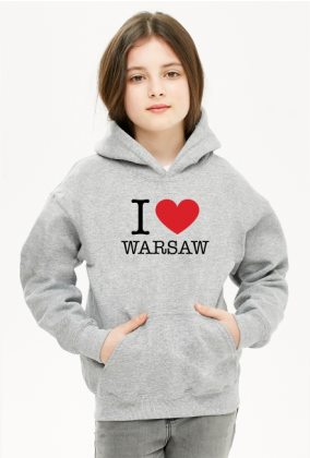 I love Warsaw Kocham Warszawę bluza dziewczęca z kapturem