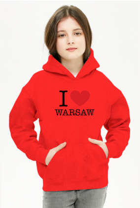 I love Warsaw Kocham Warszawę bluza dziewczęca z kapturem
