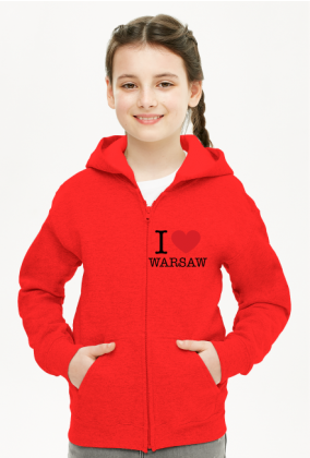 I love Warsaw Kocham Warszawę bluza dziewczęca rozpinana