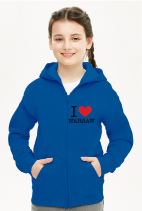 I love Warsaw Kocham Warszawę bluza dziewczęca rozpinana