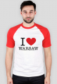 I love Warsaw Kocham Warszawę koszulka męska baseball
