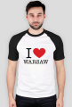 I love Warsaw Kocham Warszawę koszulka męska baseball