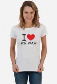 Kocham Warszawę I love Warsaw t-shirt damski