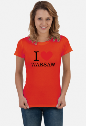 Kocham Warszawę I love Warsaw t-shirt damski