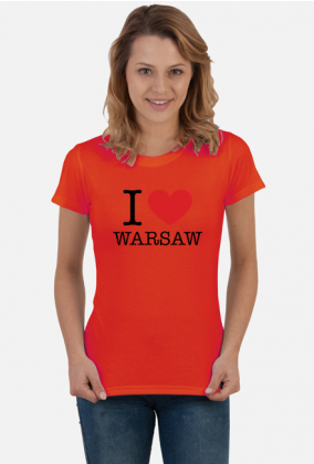Kocham Warszawę I love Warsaw t-shirt damski