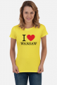 Kocham Warszawę I love Warsaw t-shirt damski