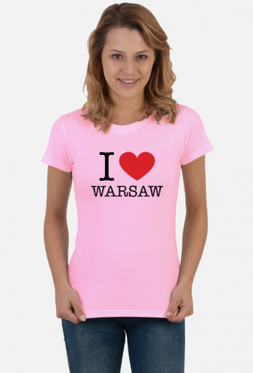 Kocham Warszawę I love Warsaw t-shirt damski