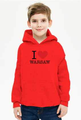 I love Warsaw Kocham Warszawę bluza chłopięca z kapturem