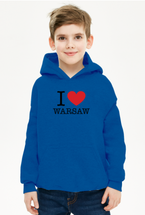I love Warsaw Kocham Warszawę bluza chłopięca z kapturem