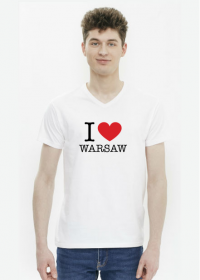 Kocham Warszawę I love Warsaw rzeczy koszulka męska