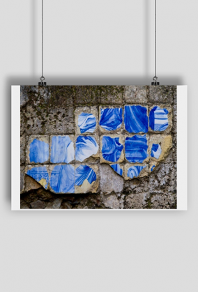 plakat ze starym kafelkiem azulejo z Lizbony