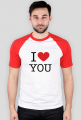 I love You Kocham Cię t-shirt męski z nadrukiem