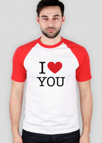 I love You Kocham Cię t-shirt męski z nadrukiem