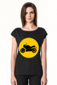 Damska koszulka z motocyklem żółty