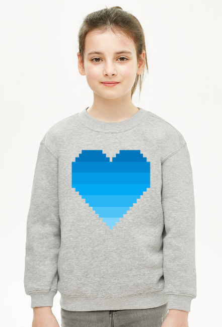 Bluza dziecięca - pixel blue heart