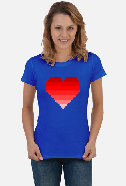 Koszulka - pixel red heart