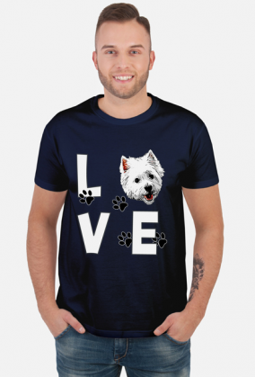 Męska Koszulka I love Westie West Highland White Terrier