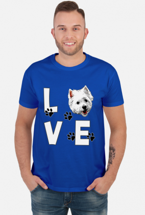 Męska Koszulka I love Westie West Highland White Terrier