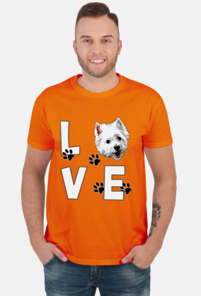 Męska Koszulka I love Westie West Highland White Terrier