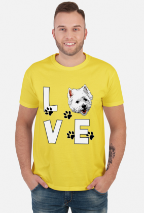 Męska Koszulka I love Westie West Highland White Terrier