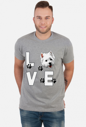 Męska Koszulka I love Westie West Highland White Terrier