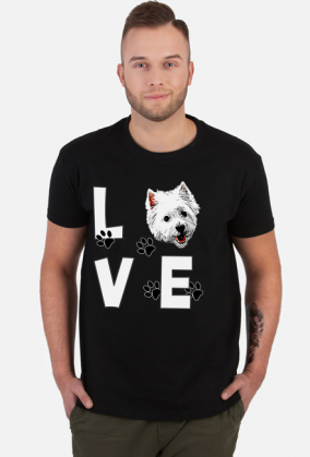 Męska Koszulka I love Westie West Highland White Terrier