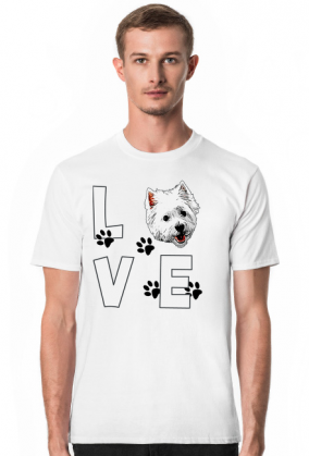 Męska Koszulka I love Westie West Highland White Terrier