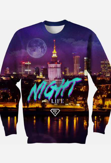 BLUZA FULPRINT WWA WARSZAWA NIGHT NOCĄ COLOR MODA UNISEX GIRL MEN