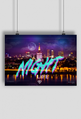 PLAKAT WARSZAWA NOCĄ WWA COLOR