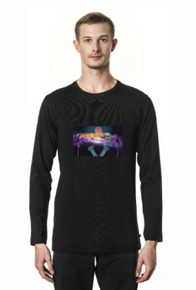 Longsleeve Space dogo - Vaporwave style