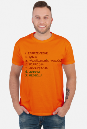 Koszulka męska - Tydzień: Zaprzeczenie, gniew, wewnętrzna walka, depresja, akceptacja, Sobota, Niedziela