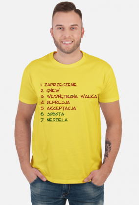 Koszulka męska - Tydzień: Zaprzeczenie, gniew, wewnętrzna walka, depresja, akceptacja, Sobota, Niedziela