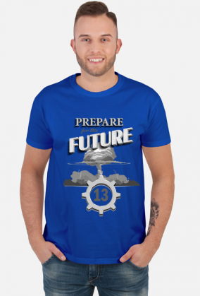 Grzyb atomowy - schron - retro - Prepare for the future - Metro - Fallout - Wasteland - męska koszulka