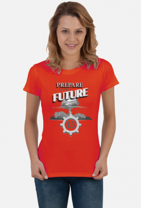 Grzyb atomowy - schron - retro - Prepare for the future - Metro - Fallout - Wasteland - damska koszulka